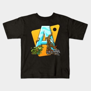 Aquascape in Letter A with Background Kids T-Shirt